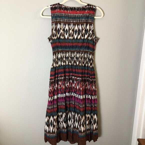 Charter Club Beaded Sleeveless Cotton Ikat Midi Dress - Picture 4 of 8